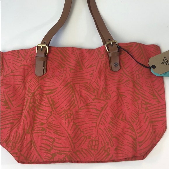 PrAna Slouch Tote Medium Papaya Cabana - Picture 2 of 6